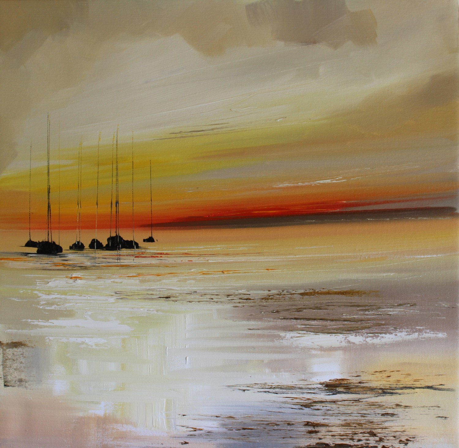 'Seven Yachts at Sunset' by artist Rosanne Barr